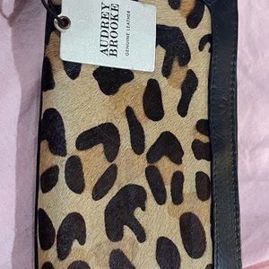 Audrey Brooke Calf hair and leather continental wallet